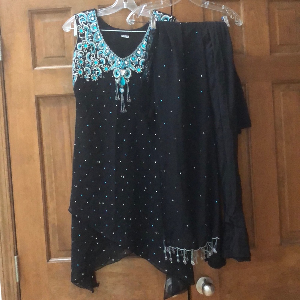 Fancy black Churidar set